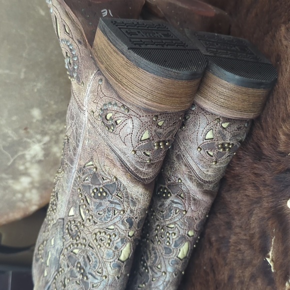 CORRAL A1121 "Jessica" distressed leather studded cowgirl western boots sz 7.5 - Picture 13 of 15
